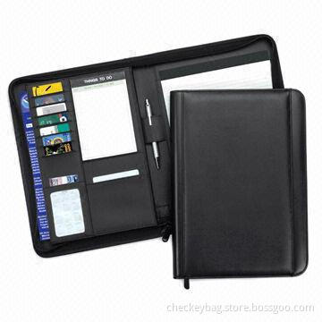 Zipper portfolio, made of PU